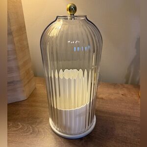 Transparent Rotating Makeup/Cosmetic Tools Organizer with Gold Accent